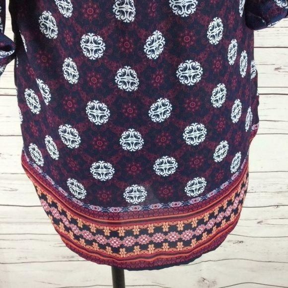 Rue 21 3/4 sleeve tunic button‎ down small shirt - Picture 7 of 8